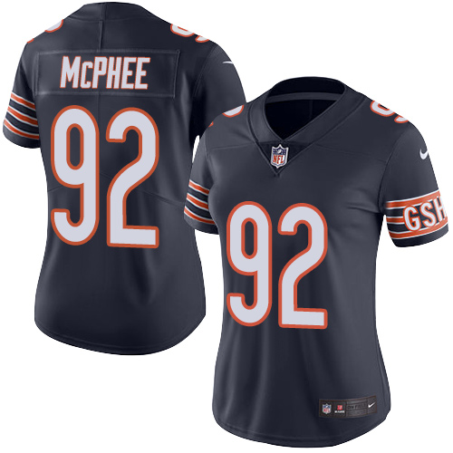 Women's Limited Pernell McPhee Nike Jersey Navy Blue - #92 Rush NFL Chicago Bears